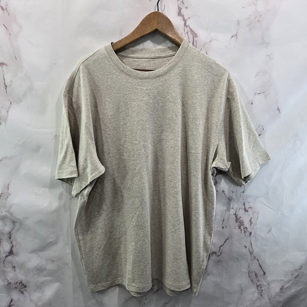 Everlane T Shirt Mens Oatmeal Short Sleeve Crew Organic Cotton Premium Weight - Picture 2 of 11